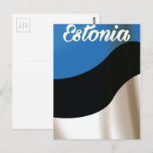 Estland Nationale vlag reisposter Briefkaart (Voorkant / Achterkant)
