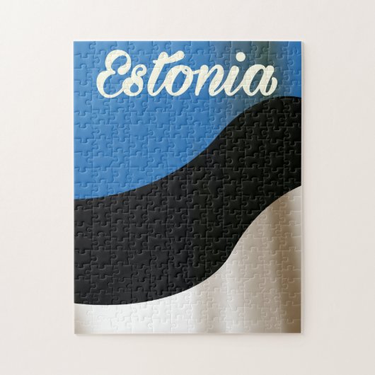 Estland Nationale vlag reisposter Legpuzzel (Verticaal)