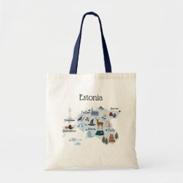 Estland reiskaart tote bag