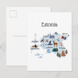 Estland reisplattegrond briefkaart