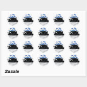 Estland Ripped Flag Classic Round Sticker (Vel)