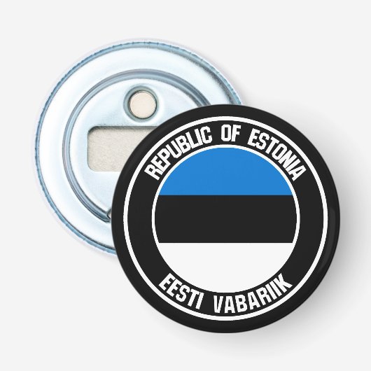 Estland Round Emblem Button Flesopener (Voorkant)
