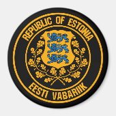 Estland Round Emblem Magneet (Voorkant)