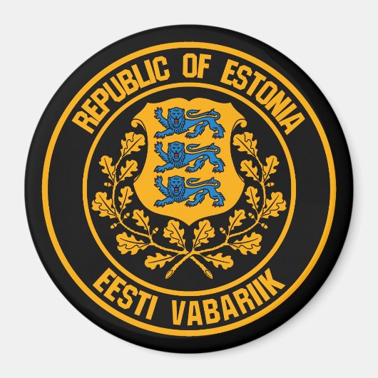 Estland Round Emblem Magneet (Voorkant)