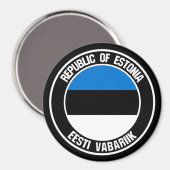 Estland Round Emblem Magneet (Voorkant / Achterkant)