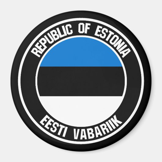 Estland Round Emblem Magneet (Voorkant)