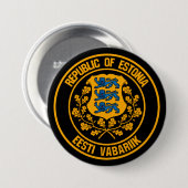 Estland Round Emblem Ronde Button 7,6 Cm (Voorkant /achterkant)