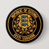 Estland Round Emblem Ronde Button 7,6 Cm (Voorkant)