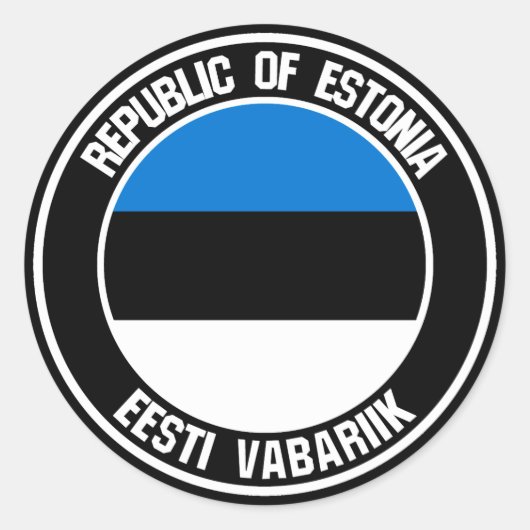 Estland Round Emblem Ronde Sticker (Voorkant)