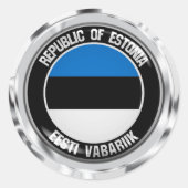 Estland Round Emblem Ronde Sticker (Voorkant)