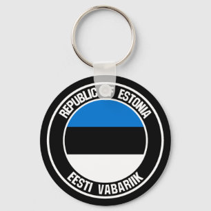 Estland Round Emblem Sleutelhanger