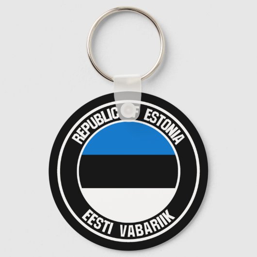 Estland Round Emblem Sleutelhanger (Voorkant)