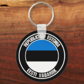 Estland Round Emblem Sleutelhanger (Voorkant)