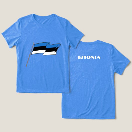 ESTLAND Speciale Gift Blue Tourist Classic Tri-Blend Shirt (Ontwerp Voorkant & Achterkant)