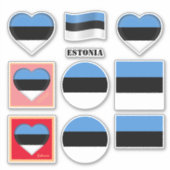 Estland stickers & Estlandse vlag, hart / sport (Voorkant)