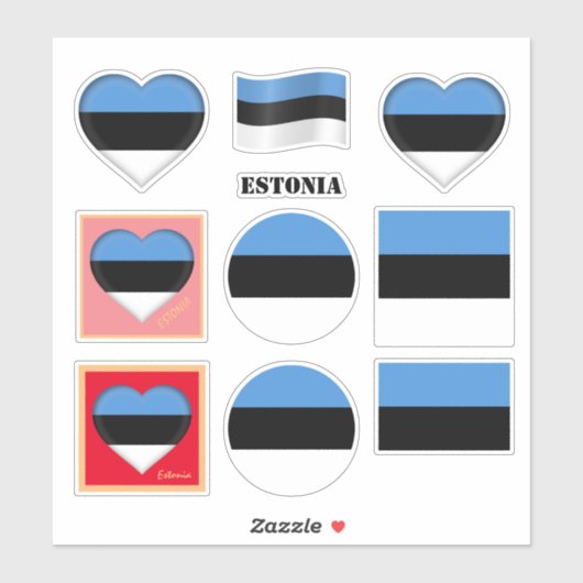 Estland stickers & Estlandse vlag, hart / sport (Vel)