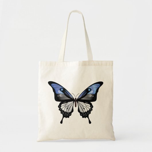Estland Swallowtail Vlinder Vlag Sticker Tote Bag (Voorkant)