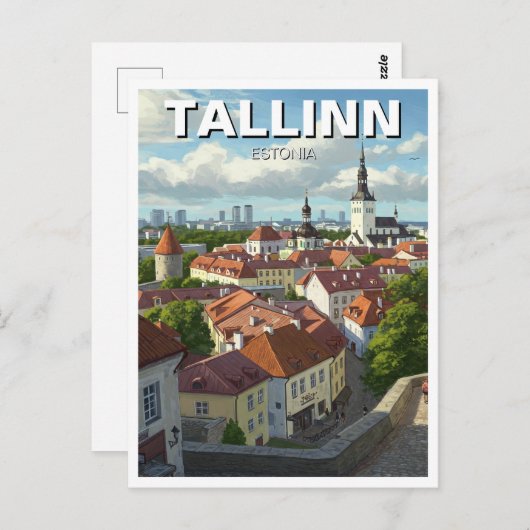 Estland Tallinn Reizen Briefkaart (Voorkant / Achterkant)