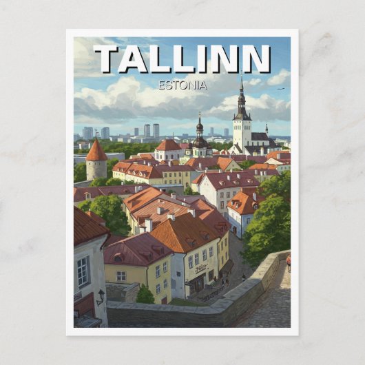 Estland Tallinn Reizen Briefkaart (Voorkant)
