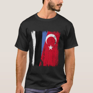 Estland Turkije Half Vlag Turkiye Estlands Turks T-shirt
