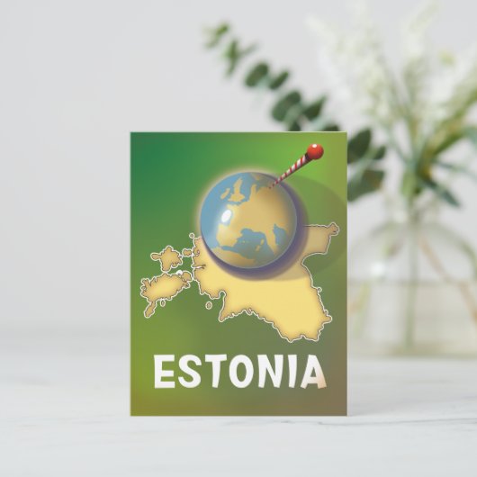 Estland Vintage reisposter kaart (Staand voorkant)