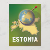 Estland Vintage reisposter kaart (Voorkant)