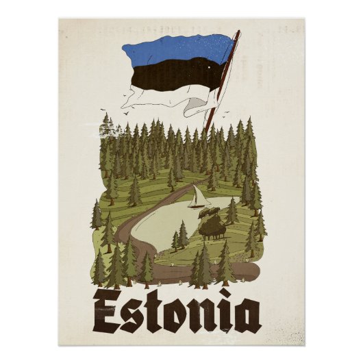 Estland Vintage Reisposter Perfect Poster (Voorkant)