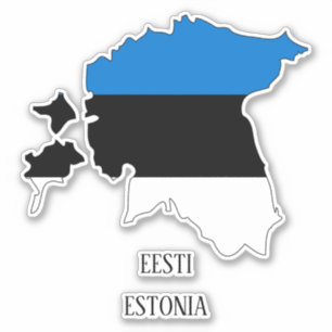 Estland Vlag Charmante Patriottische Kaart Sticker