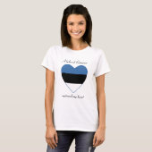 Estland Vlag Hartendief T-Shirt (Voorkant volledig)