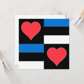 Estland Vlag Heart Pattern Fun Patriotic Estonian Kaart (Voorkant / Achterkant in situ)
