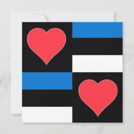 Estland Vlag Heart Pattern Fun Patriotic Estonian Kaart