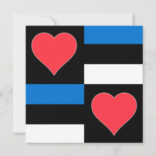 Estland Vlag Heart Pattern Fun Patriotic Estonian Kaart