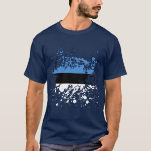 Estland - Vlag Ink Splatter T-shirt