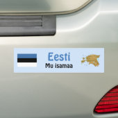 Estland Vlag + Landkaart Bumpersticker (Op auto)