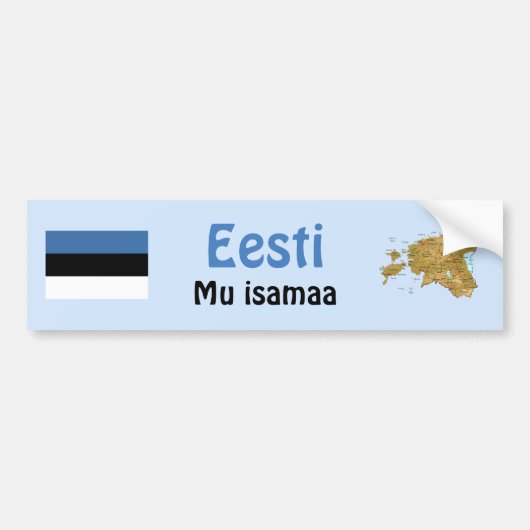 Estland Vlag + Landkaart Bumpersticker (Voorkant)