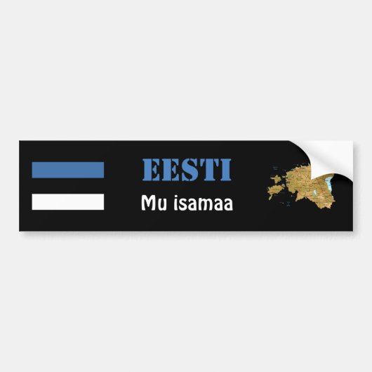 Estland Vlag + Landkaart Bumpersticker (Voorkant)