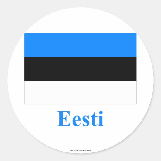 Estland vlag met naam in het Ests Ronde Sticker (Voorkant)