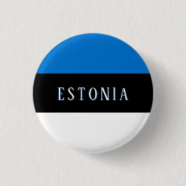 Estland Vlag Speld Knop (met tekst) Ronde Button 3,2 Cm