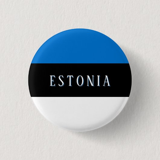 Estland Vlag Speld Knop (met tekst) Ronde Button 3,2 Cm (Voorkant)