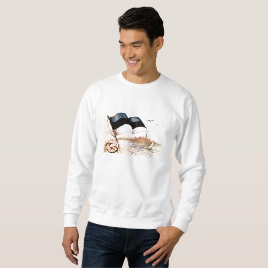 Estland Vlag Sweatshirt (Voorkant volledig)