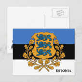 Estland Vlag & Wapenschild Briefkaart! Briefkaart (Voorkant / Achterkant)