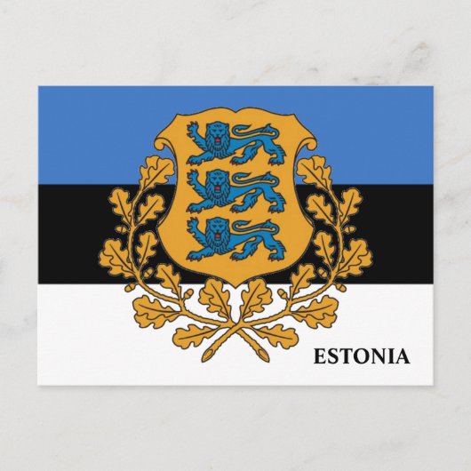 Estland Vlag & Wapenschild Briefkaart! Briefkaart (Voorkant)