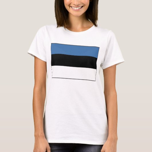 Estland Vlag x Kaart T-Shirt (Voorkant)