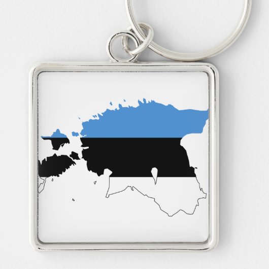 Estland-vlaggenkaart EE Sleutelhanger (Voorkant)