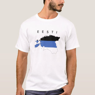 estland - vlaggestaat - kaart - teken - tekst eest t-shirt