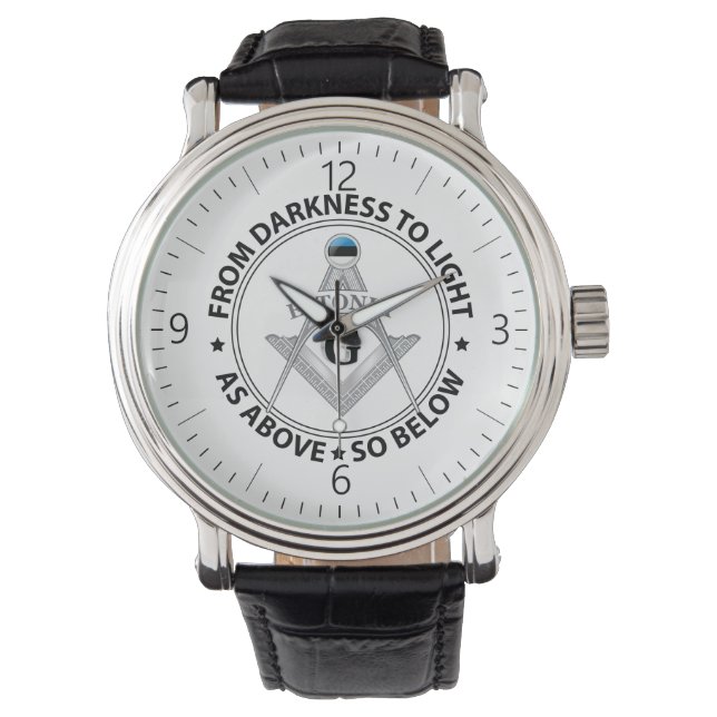 Estland vrijmetselarij teken horloge (Voorkant)