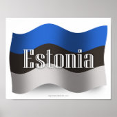 Estland Waving Flag Poster (Voorkant)