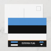 Estlandse vlag & Estland - reizen, vakantie / spor Briefkaart (Voorkant / Achterkant)
