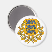 Estonia country coat arms symbol emblem flag magneet (Voorkant / Achterkant)