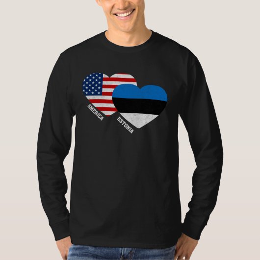 Estonia Flag  Estonian American Pride Vintage T-shirt (Voorkant)